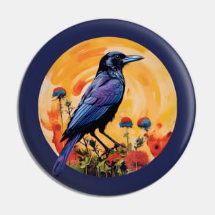 Crow Raven Corvid Bird Design Pin