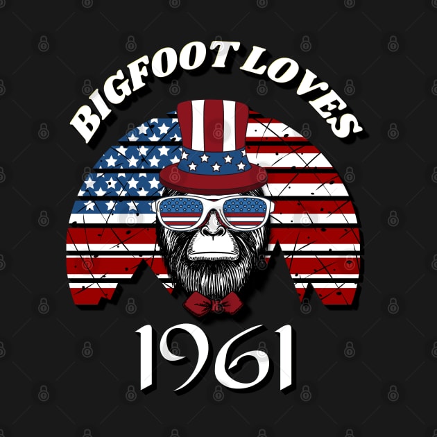 Bigfoot loves America and People born in 1961 by Scovel Design Shop