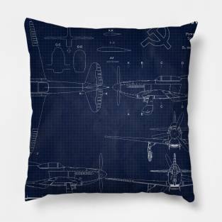 Yakovlev Yak3 Blueprint Pillow