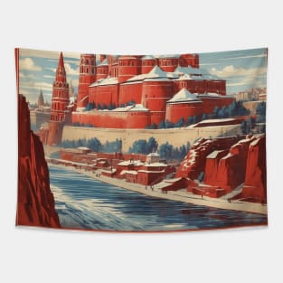 Nizhny Novgorod Russia Vintage Tourism Poster Tapestry