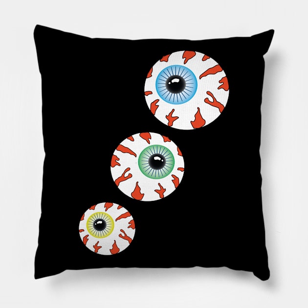 Crazy eyes fun cartoon illustration Pillow by desperateandy