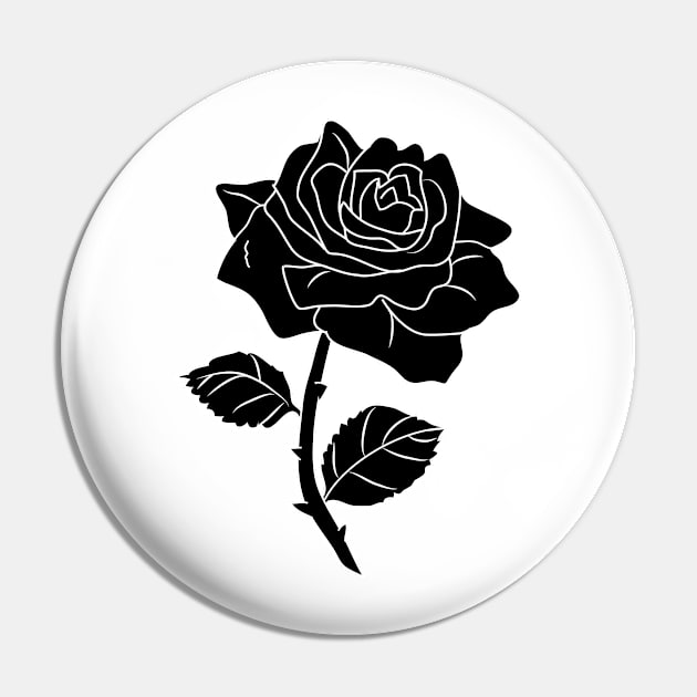 Black Rose Pin by PorcelainRose