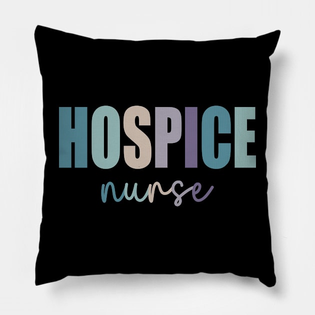 Retro Hospice Nurse Print For Nursing Student Hospice Nurse Pillow by WildFoxFarmCo