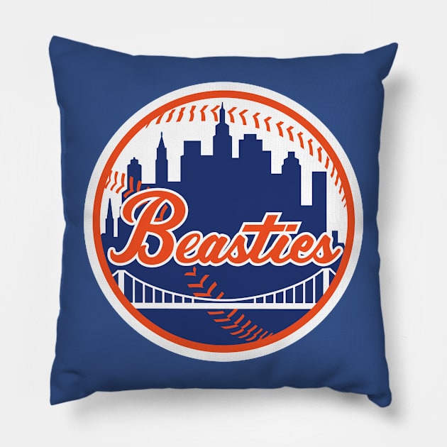 Mets vs Beasties Mashup Pillow by Fresh Fly Threads