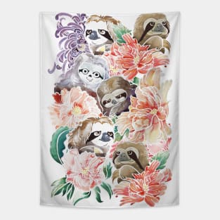 Because Sloths Watercolor Tapestry