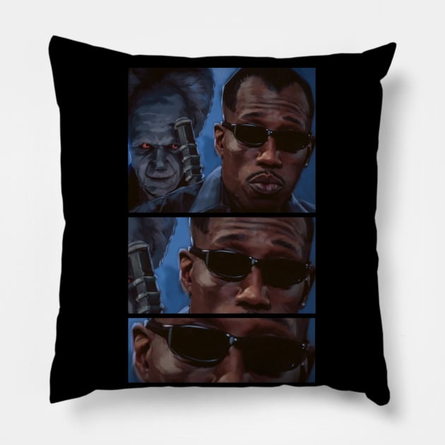 Blade vs dracula bram stoker Pillow by vanpaul54