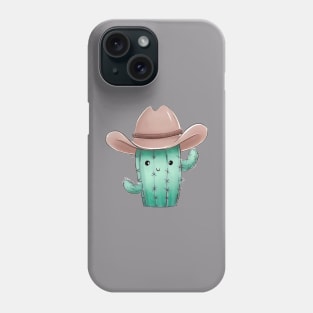 adorable cactus wearing cowboy hat Phone Case