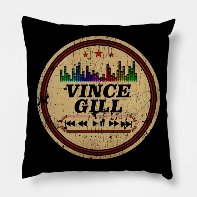 Graphic Vince Name Retro Distressed Cassette Tape Vintage Pillow by On Dragon Wings Studios