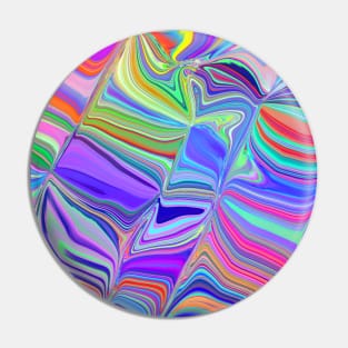 Swirling Rainbow Liquid Marble Abstract Pin