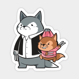 COMEL KAWAII Wolf and Cub Magnet