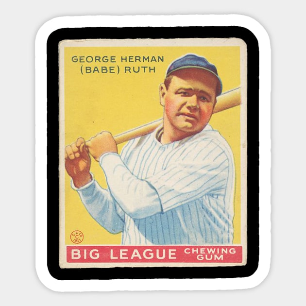 Babe Ruth 1933 Goudey (Yellow) Baseball Card - Babe Ruth - Sticker