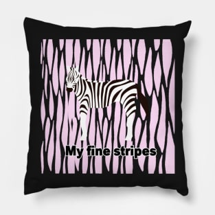 Copy of fine stripes,zebra,PINK Pillow