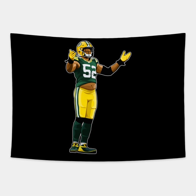 Rashan Gary #52 Reaction Tapestry by RunAndGow