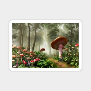 Fantasy Magical Gnome Forest Magnet