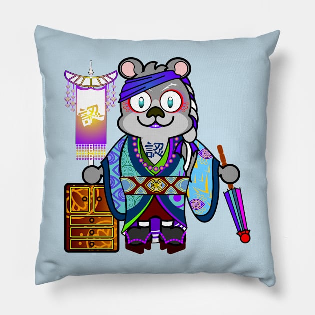 SUMMER PRIDE FESTIVAL: SHAMAN BEAR Pillow by cholesterolmind