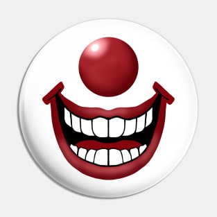 Funny clown red nose and smile with white teeth Pin