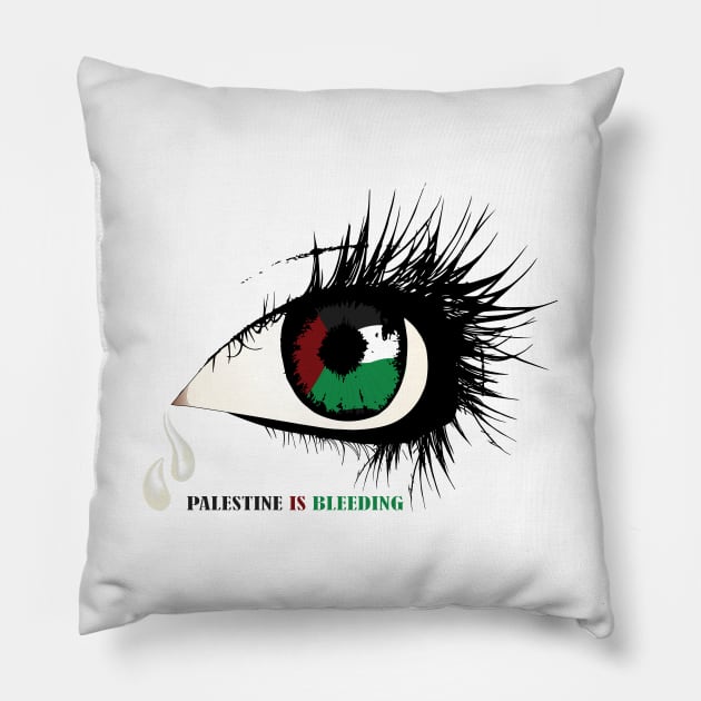 Palestine is bleeding Pillow by mutarek