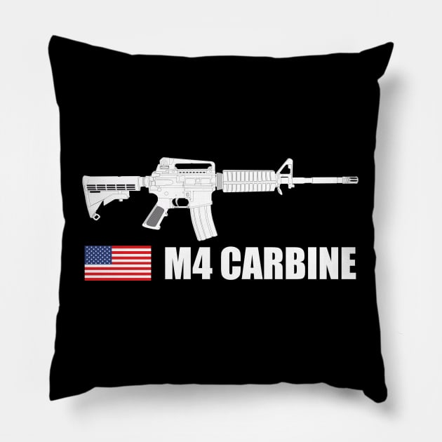 US Army M4 Carbine white version Pillow by FAawRay