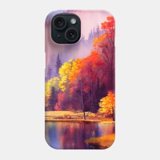 Colorful Autumn Landscape Watercolor 18 Phone Case