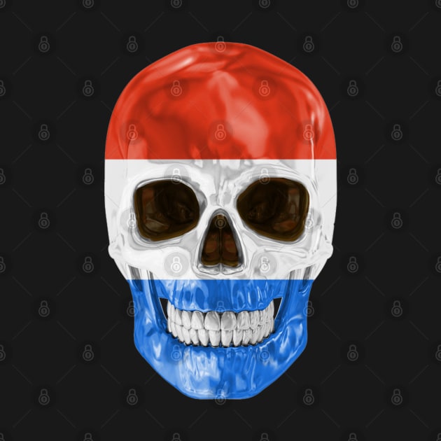 Netherlands Flag Skull - Gift for Dutch With Roots From Netherlands by Country Flags