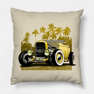 Classic 30's Hot Rod Yellow version Pillow