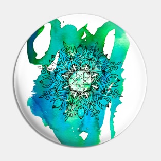 Watercolor Mandala Pin