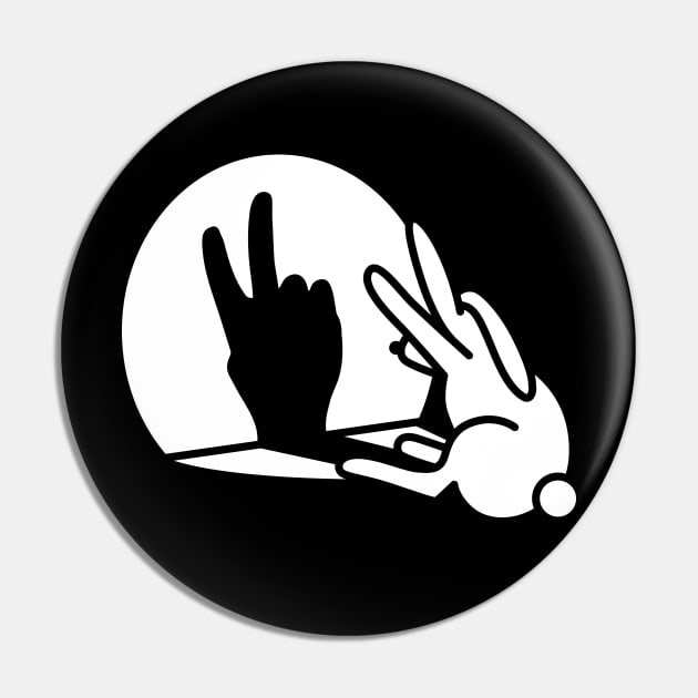 Funny rabbit hare shadow hand victory peace V sign Pin by LaundryFactory