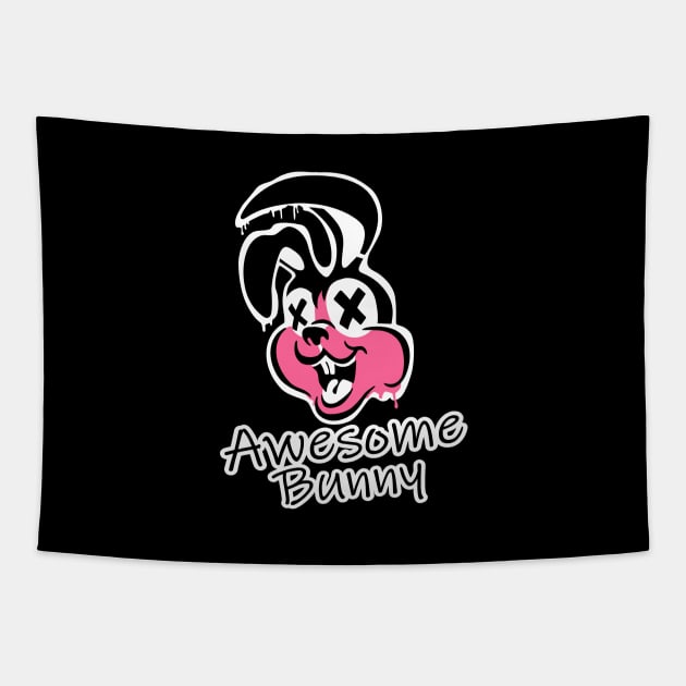 Awesome Bunny pink Tapestry by creative.z