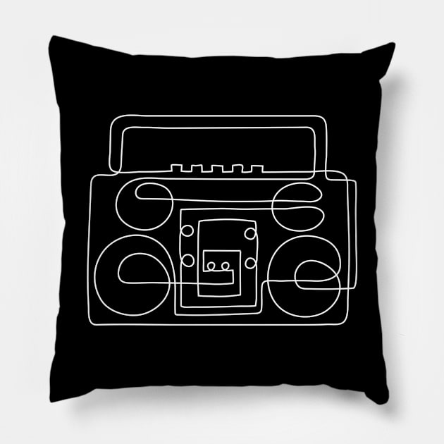 Boombox Pillow by Moe Tees