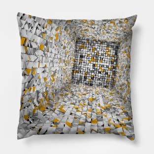 Yellow and white blocks background Pillow