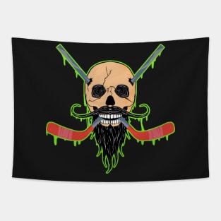 Hockey Death Skull Happy Halloween Skeleton design Tapestry