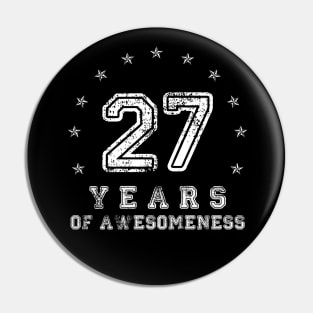 Vintage 27 years of awesomeness Pin