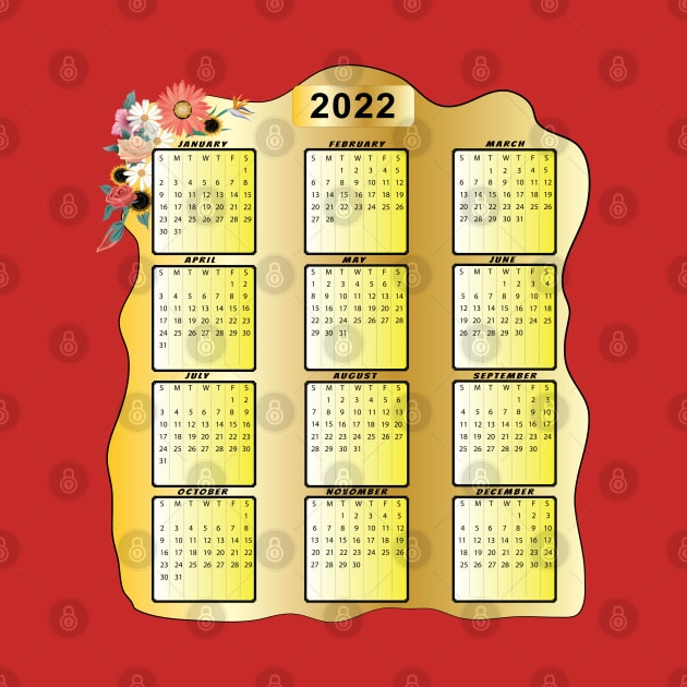 Calendar 2022. Golden Planning Business by ArticArtac