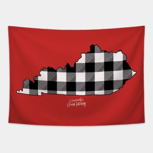 White Buffalo Plaid KY Tapestry