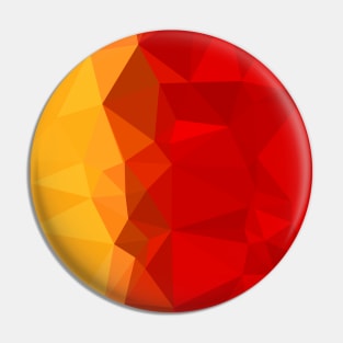 Golden Yellow and Deep Red Abstract Geometric Design Pin