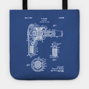 Hair Dryer Patent - Salon Art - Blueprint Tote