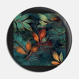 Beautiful pattern of green and orange leaves Pin