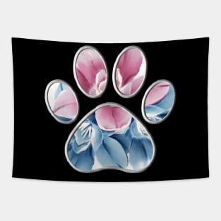 Paw with Flower Background Tapestry