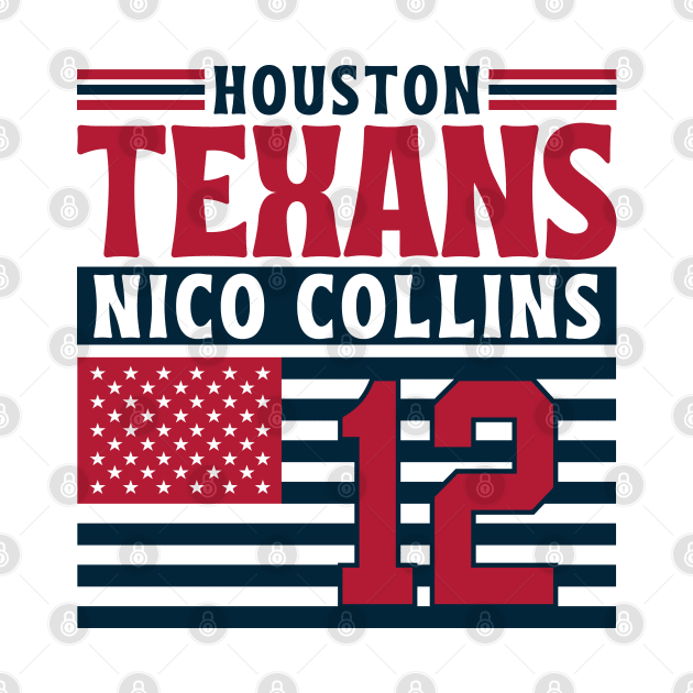 Houston Texans Collins 12 American Flag Football by Astronaut.co