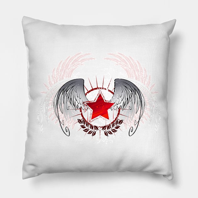 Red Star Painted with Paint Pillow by Blackmoon9