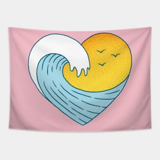 Heart Wave Tapestry