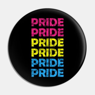 Pansexual Pride Flag Colors Repeating Text Design Pin