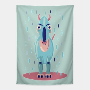 Little cute goat under the rain Tapestry