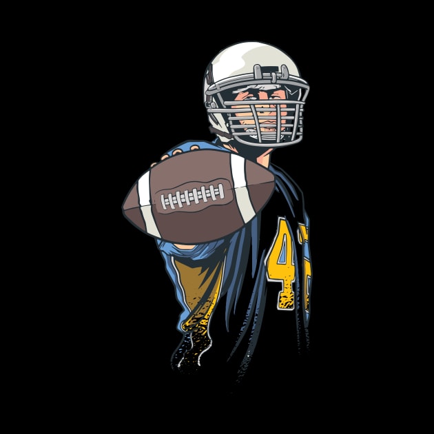 American football player sport by Midoart