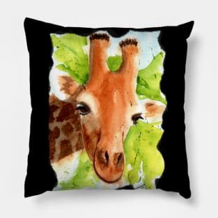 Watercolor Giraffe Portrait Pillow