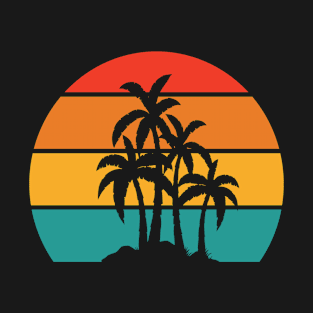 Vintage Retro Sunset Palm Tree Design T-Shirt