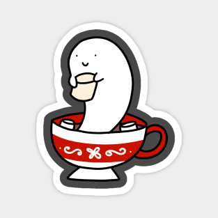 Marshmallow Hot Chocolate Ghost Magnet