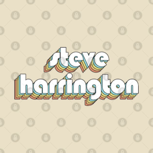 Steve Harrington Retro Rainbow Typography Faded Style by Paxnotods