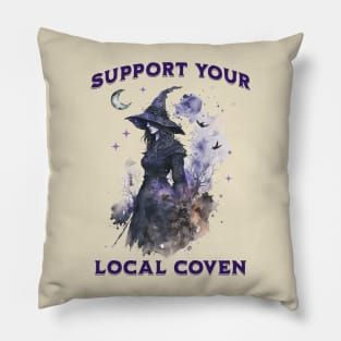 Support your Local Coven Witchy Halloween Pillow