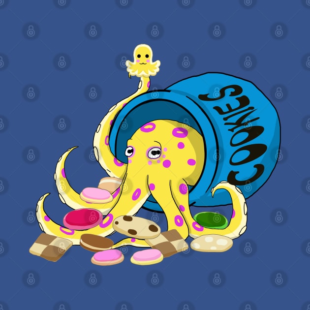 Octopus in a cookie jar (yellow with rings) by VixenwithStripes